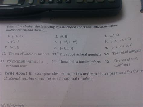 Which Of The Following Sets Is Closed Under Subtraction