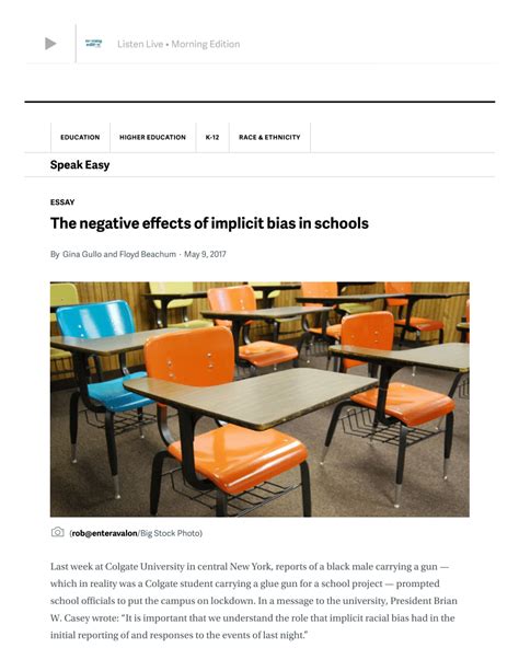 which are the effects of implicit bias in schools quizlet