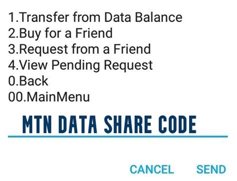 which code can i use to share mtn data