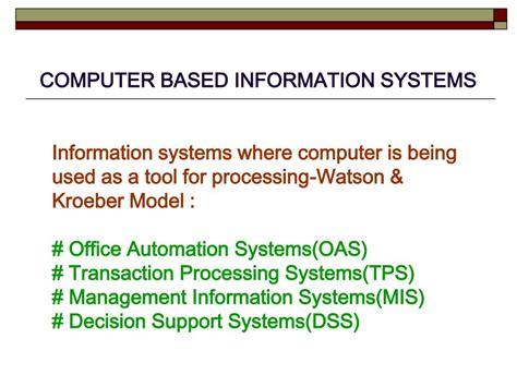 which computer based information system uses data from tps