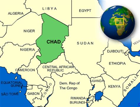 which country is directly north of chad