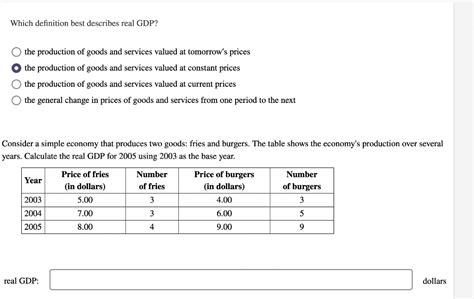 which definition best describes real gdp