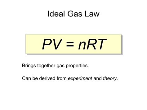 which equation agrees with the ideal gas law