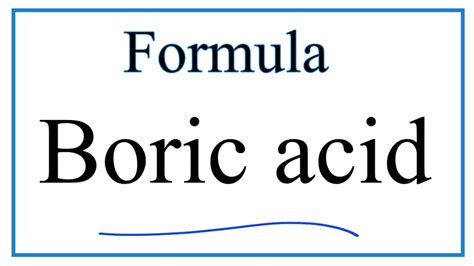 which formula stands for boric acid