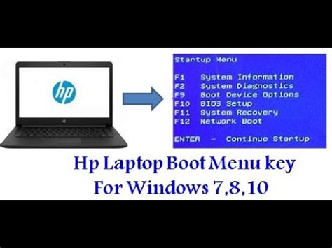 which function key for boot menu on hp