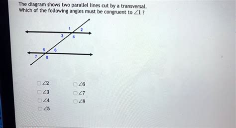 which image shows two parallel lines cut by a transversal