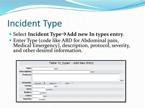 which incident type requires