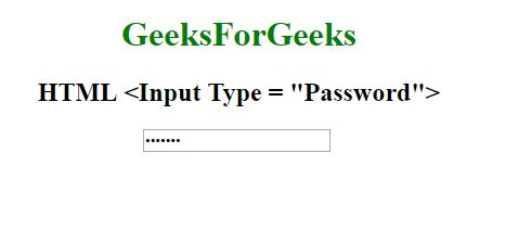 which input type is used for entering a password in html