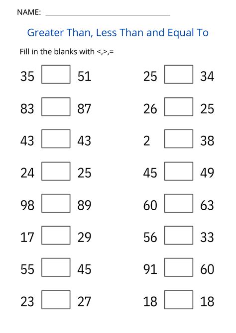 Which Is Greater Math Worksheets