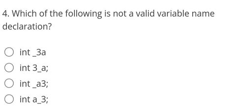 which is not valid variable name declaration