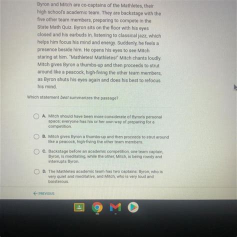 which is the best summary of this excerpt benjamin