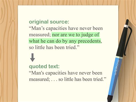 which line is a direct quotation from an external source