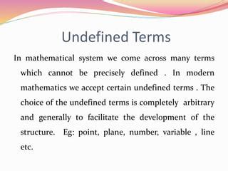 which mathematical term cannot be precisely defined