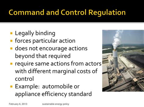 which of the following are examples of command and control regulation