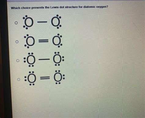 which of the following is a correct lewis structure for oxygen group of answer choices