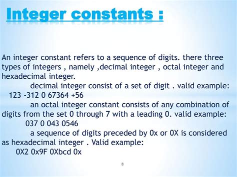 which of the following is a valid integer constant in c++