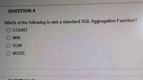 which of the following is not aggregate function in sql