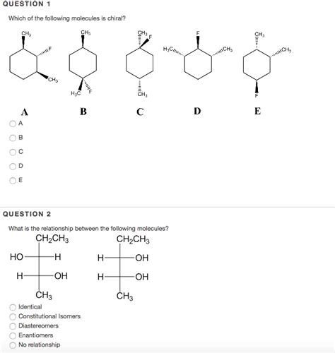 which of the following molecules is chiral