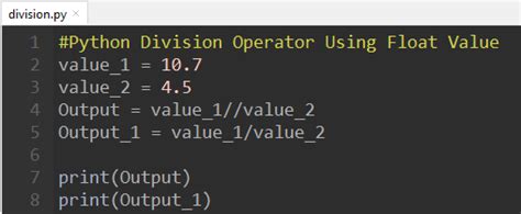 which of the following operators is used for integer division in python