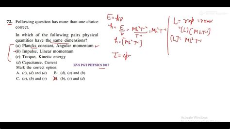 which of the following quantities has the same dimensions as work