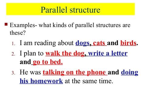 which of the following sentences contains the best example of parallel structure
