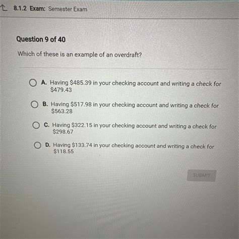 which of these is an example of an overdraft
