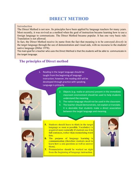 which principle is not a direct approach in language teaching