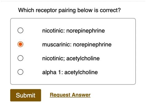 which receptor pairing below is correct