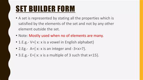 Which Set Builder Form Satisfied