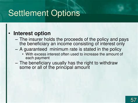 which settlement option pays a stated amount