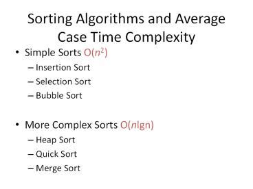 which sorting algorithm has best average case complexity