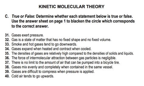 Which Statement About The Kinetic Molecular Theory Is False
