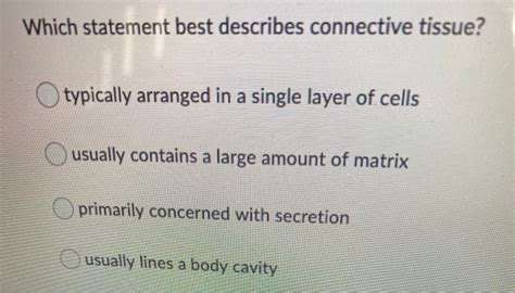 Unlocking the Mystery: Discovering Which Description Perfectly Defines Connective Tissue - A Comprehensive SEO Title