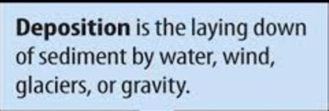 which statement describes a characteristic of deposition