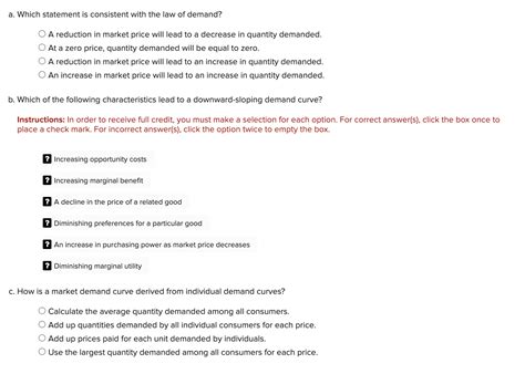 which statement is consistent with the law of demand