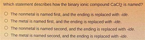 which statement is generally true about cacl2