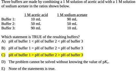 which statement is true of ph buffers