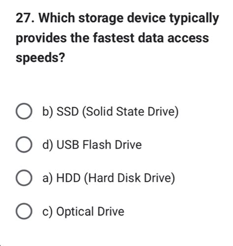 Which Storage Device Has The Fastest Read/Write Access