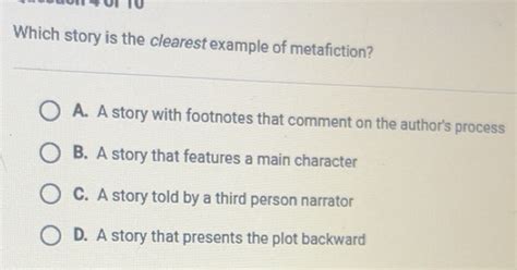 Discussion Which Story Is The Clearest Example Of Metafiction Apex New
