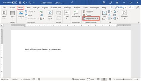 Which Submenu Of Insert Tab Contains Page Number