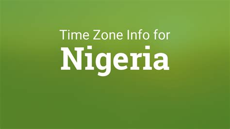 which time zone is nigeria