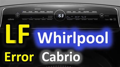 Whirlpool Cabrio Washer Error Codes Lf