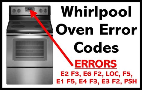 Whirlpool Electric Oven Error Codes