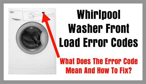 Whirlpool Front Load Washer Error Lo Fl