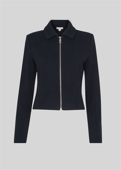Whistles Zip Front Jersey Jacket