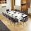 Modern Large 10 Seater White Glass Marble Effect Dining Table 2.2 x 1m