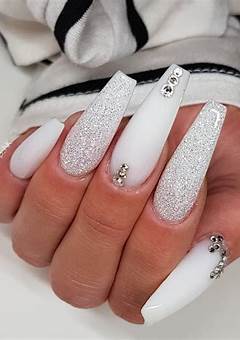 White Acrylic Nails With Diamonds: A Glamorous Trend In 2023