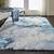 white and blue shag rug