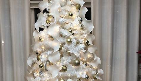 White And Gold Christmas Tree Decorations Ideas Glam & Living Room &