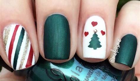 White And Green Nails For Christmas Gel Light Pink